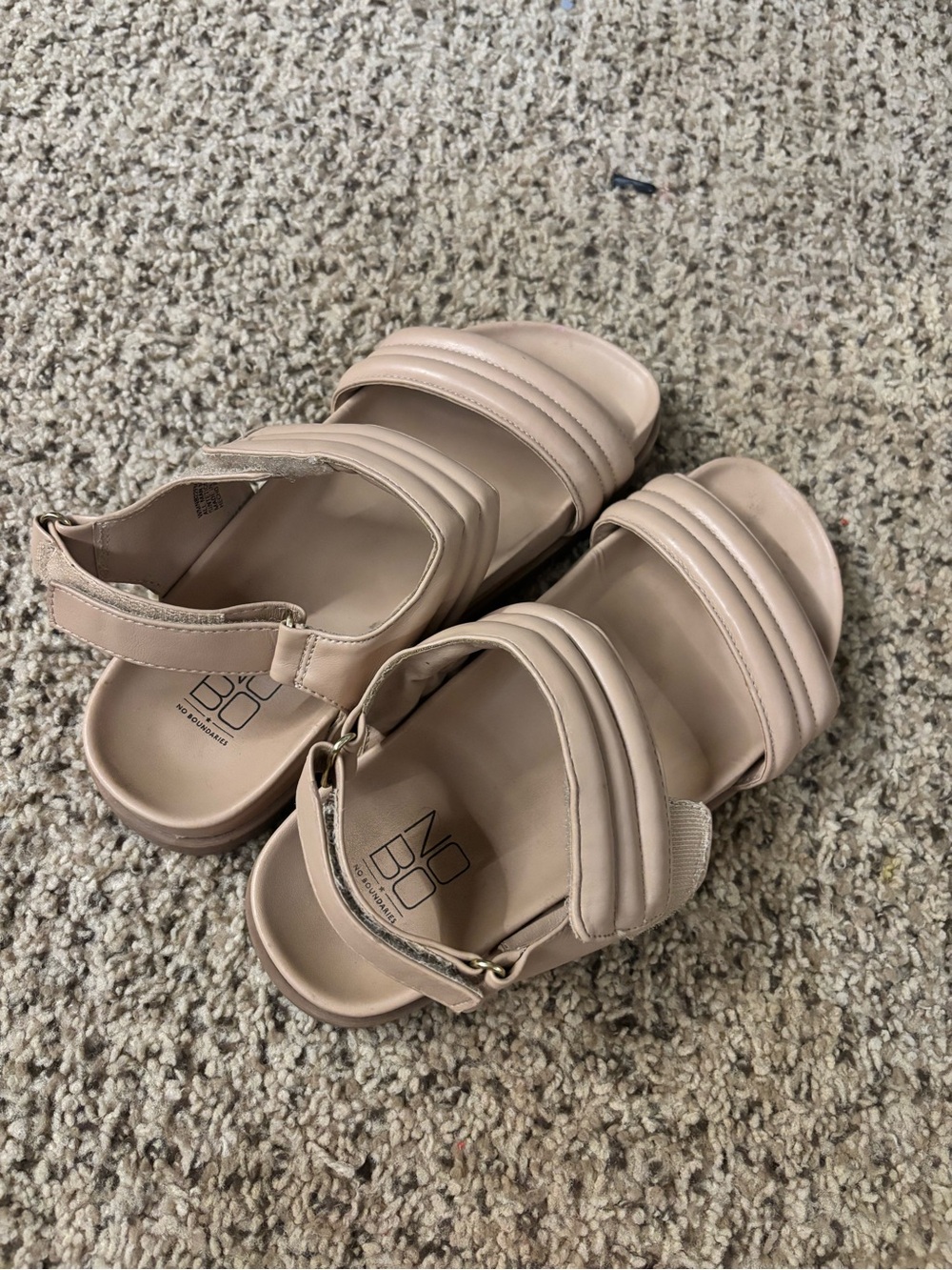 NOBO Blush Nude Padded Strap Sandals - Women